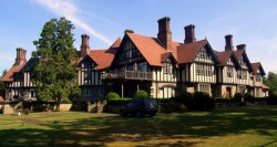 Tudor Revival style multi-gabled mansion
