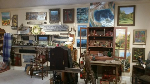 display of antiques and collectibles