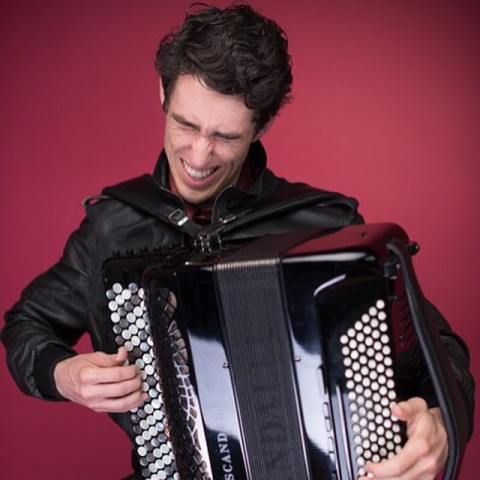 Michael Bridge playing accordion