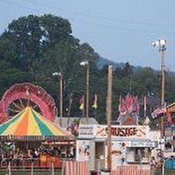 carnival rides and food stands