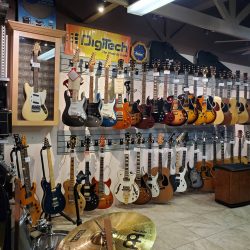 rows of guitars