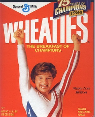 Olympic gold medalist Mary Lou Retton on Wheaties box