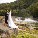 bride and groom at Valley Falls