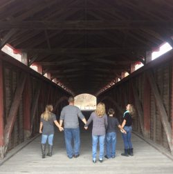 Family photo at Barrackville covered Bridge
