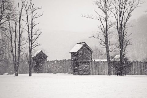 Pricketts Fort in snow