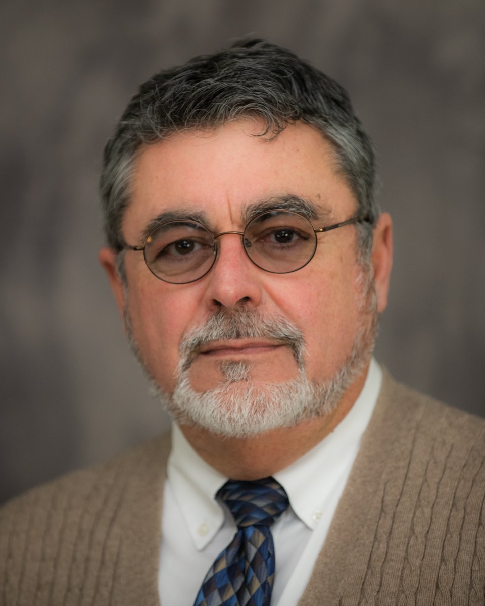 man with dark hair and gray beard wearing glasses