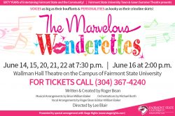 poster promoting musical at Fairmont State University