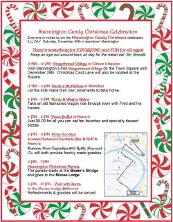 flyer promoting Christmas events in Mannington WV