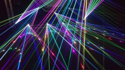 multi color beams of light during a laser show