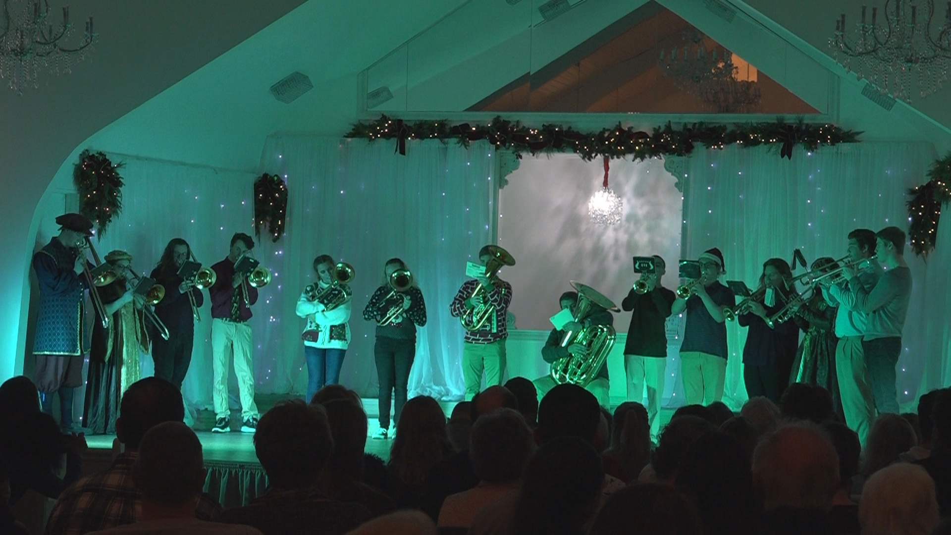 brass band performing on stage