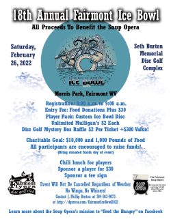flyer promoting a winter-time disc golf tournament